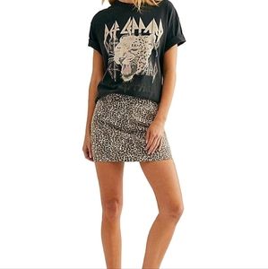 Free People Modern Femme Novelty Mini Skirt in Leopard